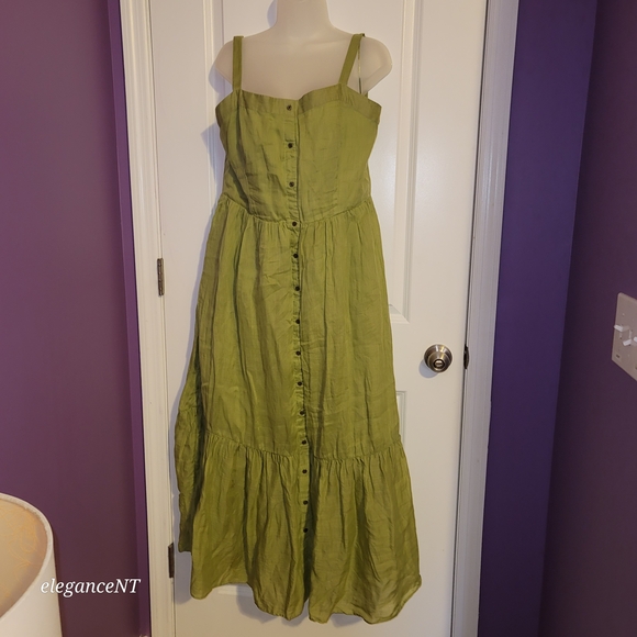 Banana Republic Dresses & Skirts - Banana Republic Olive Button-Front Maxi Dress Sz: XL